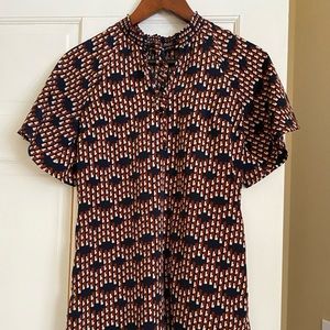 Banana Republic Sz 0 Collared Neck Tie Dress